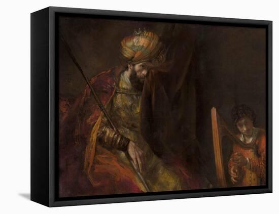 David Playing on the Harp Before Saul, 1658-59-Rembrandt van Rijn-Framed Premier Image Canvas