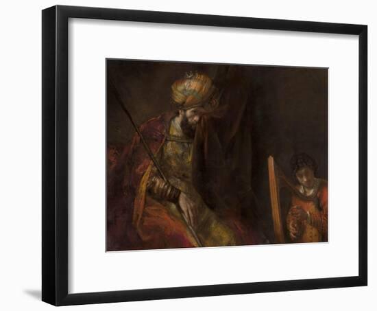David Playing on the Harp Before Saul, 1658-59-Rembrandt van Rijn-Framed Giclee Print