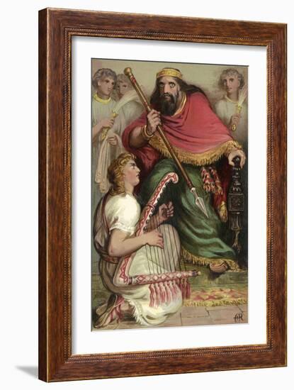 David Playing on the Harp before Saul-null-Framed Giclee Print