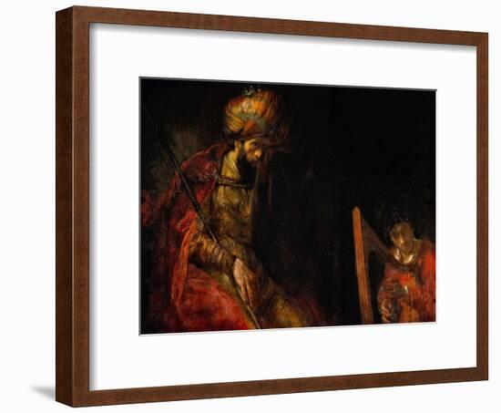 David Playing the Harp Before Saul, 1657-Rembrandt van Rijn-Framed Giclee Print