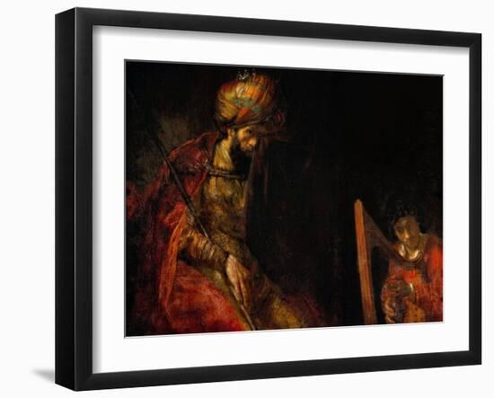 David Playing the Harp Before Saul, 1657-Rembrandt van Rijn-Framed Giclee Print