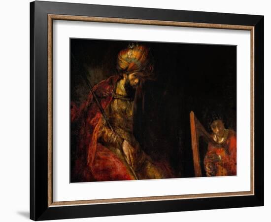 David Playing the Harp Before Saul, 1657-Rembrandt van Rijn-Framed Giclee Print