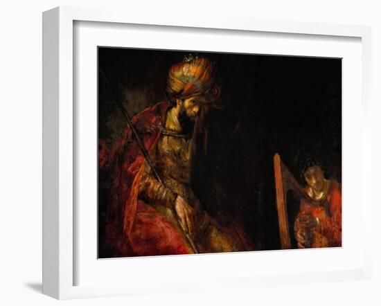 David Playing the Harp Before Saul, 1657-Rembrandt van Rijn-Framed Giclee Print