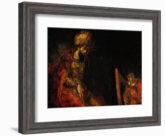 David Playing the Harp Before Saul, 1657-Rembrandt van Rijn-Framed Giclee Print