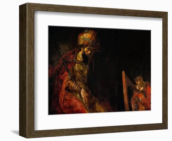 David Playing the Harp Before Saul, 1657-Rembrandt van Rijn-Framed Giclee Print