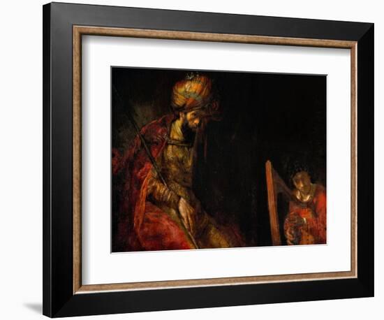 David Playing the Harp Before Saul, 1657-Rembrandt van Rijn-Framed Giclee Print