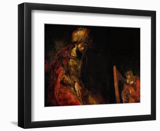 David Playing the Harp Before Saul, 1657-Rembrandt van Rijn-Framed Giclee Print