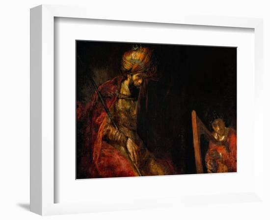 David Playing the Harp Before Saul, 1657-Rembrandt van Rijn-Framed Giclee Print