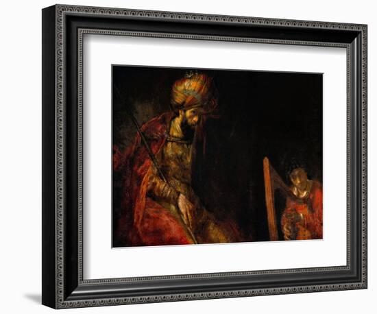 David Playing the Harp Before Saul, 1657-Rembrandt van Rijn-Framed Giclee Print