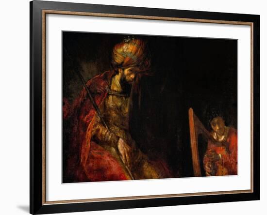 David Playing the Harp Before Saul, 1657-Rembrandt van Rijn-Framed Giclee Print