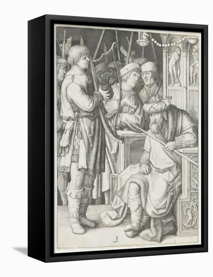 David Playing the Harp before Saul, C. 1508-Lucas van Leyden-Framed Premier Image Canvas