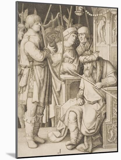 David Playing the Harp before Saul, C.1508-Lucas van Leyden-Mounted Giclee Print