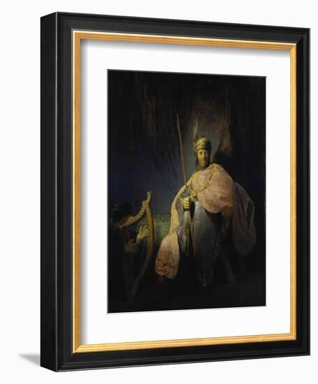 David Playing the Harp before Saul, C. 1630-Rembrandt van Rijn-Framed Giclee Print