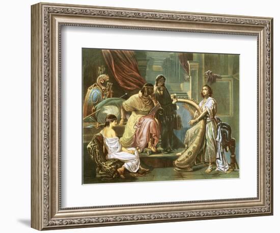 David Playing the Harp for Saul-Andreas Cellarius-Framed Giclee Print