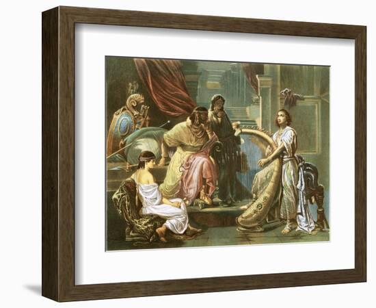 David Playing the Harp for Saul-Andreas Cellarius-Framed Giclee Print