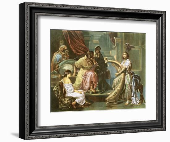 David Playing the Harp for Saul-Andreas Cellarius-Framed Giclee Print