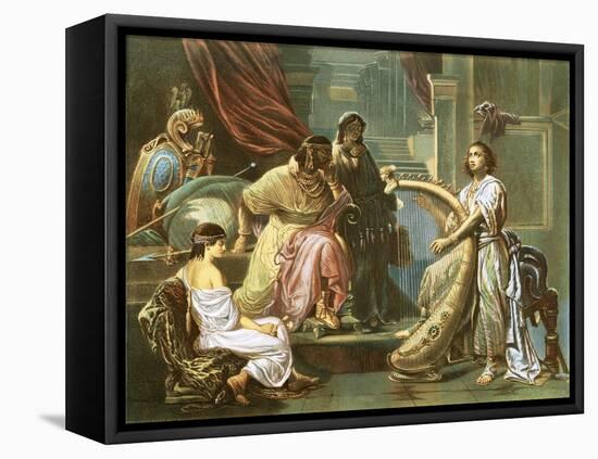David Playing the Harp for Saul-Andreas Cellarius-Framed Premier Image Canvas