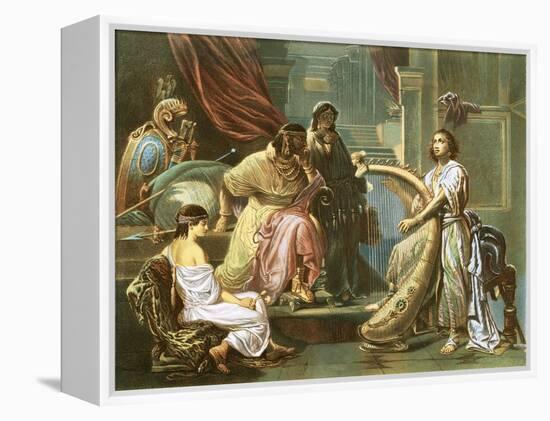 David Playing the Harp for Saul-Andreas Cellarius-Framed Premier Image Canvas