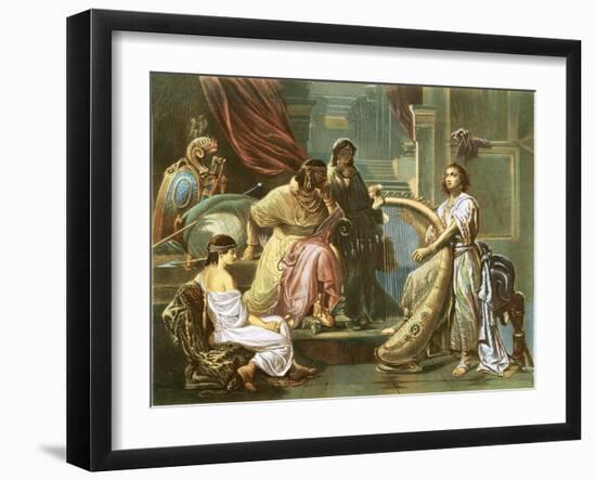 David Playing the Harp for Saul-Andreas Cellarius-Framed Giclee Print