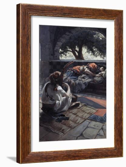 David Plays the Harp before Saul James Tissot (1836-1902 French) Jewish Museum, New York, Usa-James Tissot-Framed Giclee Print