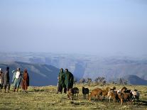 Shepherds at Geech Camp, Simien Mountains National Park, Unesco World Heritage Site, Ethiopia-David Poole-Photographic Print