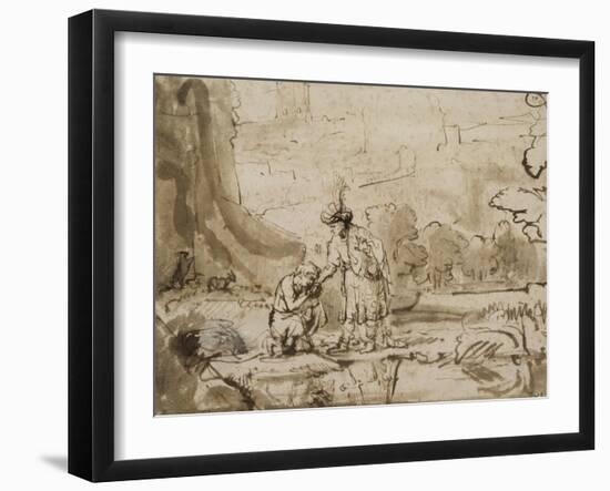 David prenant congé de Jonathan-Rembrandt van Rijn-Framed Giclee Print