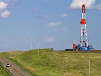 Patterson Uti Oil Drilling Rig Along Highway 200 West of Killdeer, North Dakota, USA-David R. Frazier-Framed Photographic Print
