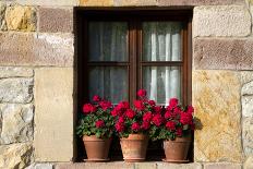 Window Flower Pots in Village of Santillana Del Mar, Cantabria, Spain-David R^ Frazier-Photographic Print