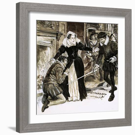 David Riccio, Queen Mary's Favourite, Was Stabbed 56 Times by Lord Darnley-C.l. Doughty-Framed Giclee Print