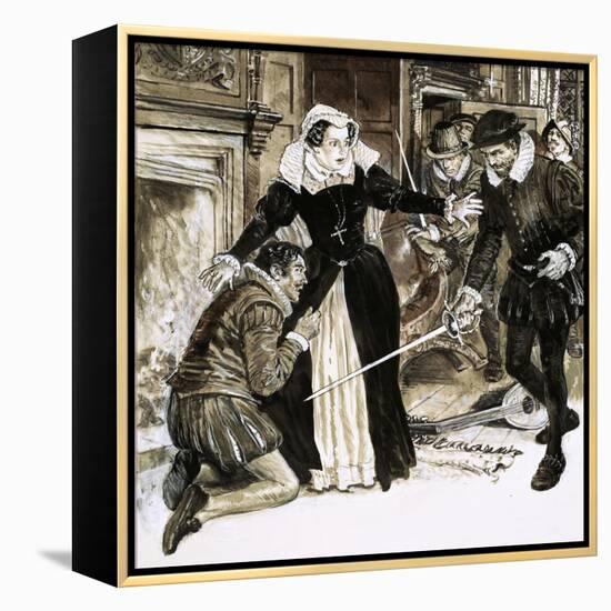 David Riccio, Queen Mary's Favourite, Was Stabbed 56 Times by Lord Darnley-C.l. Doughty-Framed Premier Image Canvas
