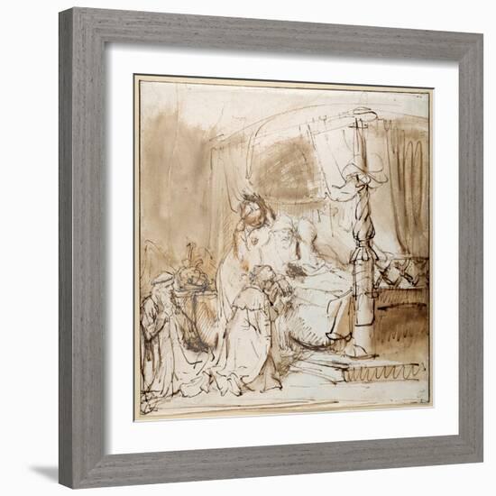 David's Charge to Solomon-Rembrandt van Rijn-Framed Giclee Print