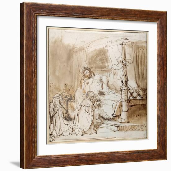 David's Charge to Solomon-Rembrandt van Rijn-Framed Giclee Print