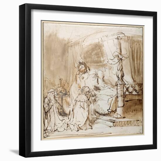 David's Charge to Solomon-Rembrandt van Rijn-Framed Giclee Print