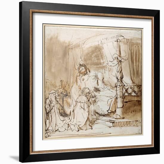 David's Charge to Solomon-Rembrandt van Rijn-Framed Giclee Print