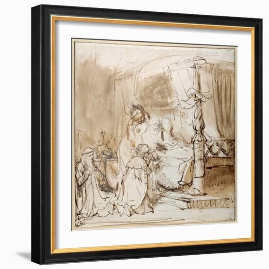 David's Charge to Solomon-Rembrandt van Rijn-Framed Giclee Print