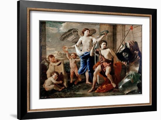 David's Triumph. (1630. Oil on Canvas)-Nicolas Poussin-Framed Giclee Print