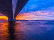 Unique Angle of the Garcon Point Bridge Spanning over Pensacola Bay Shot during a Gorgeous Sunset F-David Schulz Photography-Framed Photographic Print