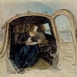 William Dyce (1806-64) in a Gondola Sketching in Venice, 1832-David Scott-Framed Giclee Print