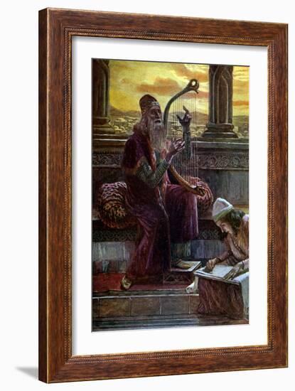 David singing by J James Tissot - Bible-James Jacques Joseph Tissot-Framed Giclee Print