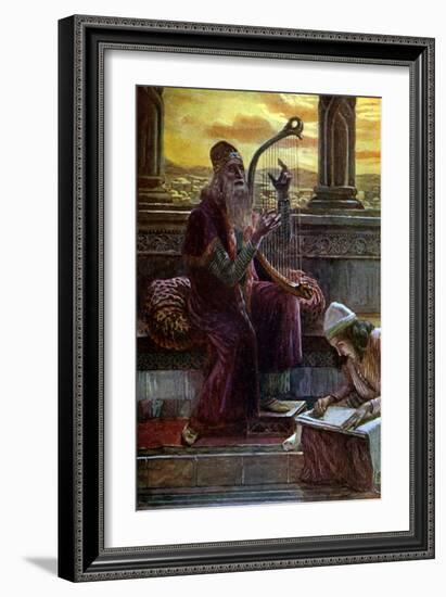 David singing by J James Tissot - Bible-James Jacques Joseph Tissot-Framed Giclee Print