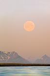 Arctic, Svalbard, Longsfjorden. Moonrise Rises Through Dust at Midnight-David Slater-Photographic Print