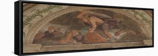 David Slaying Goliath (Loggia Di David)-Giulio Romano-Framed Premier Image Canvas