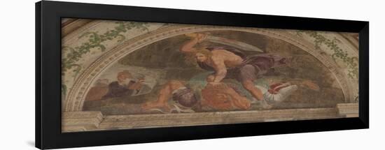 David Slaying Goliath (Loggia Di David)-Giulio Romano-Framed Giclee Print