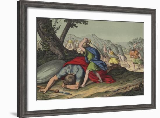 David Slaying Goliath-null-Framed Giclee Print