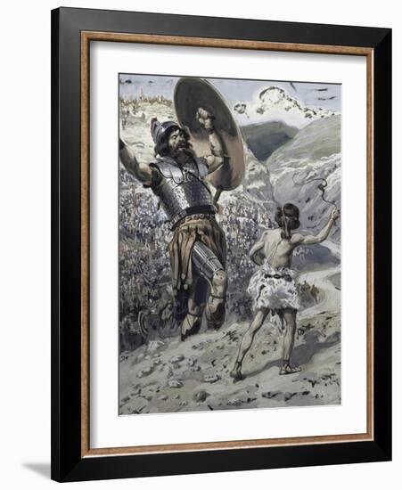 David Slings the Stone-James Tissot-Framed Giclee Print