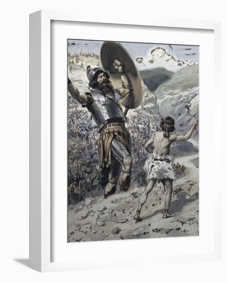 David Slings the Stone-James Tissot-Framed Giclee Print