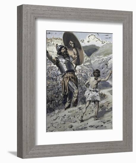 David Slings the Stone-James Tissot-Framed Giclee Print