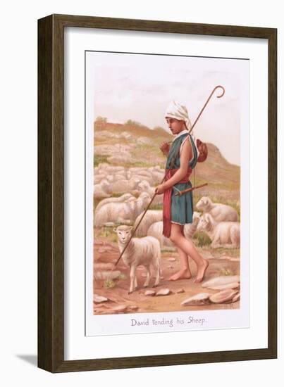 David Tending His Sheep-Henry Ryland-Framed Giclee Print