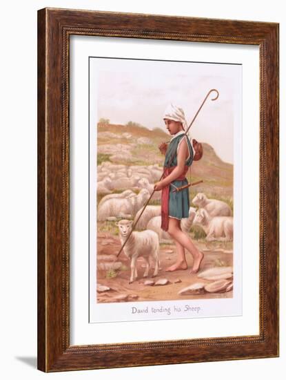 David Tending His Sheep-Henry Ryland-Framed Giclee Print