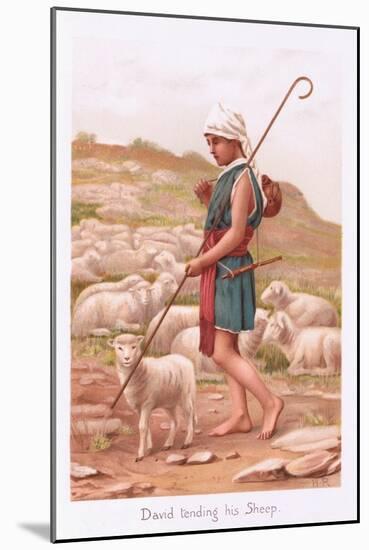 David Tending His Sheep-Henry Ryland-Mounted Giclee Print